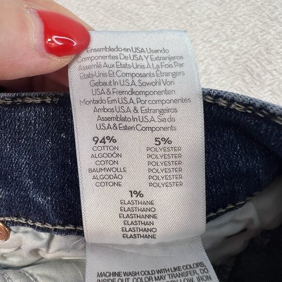 Mother Sz 28 Jeans The Mid Rise Dazzler Ankle Fray Weekend Warrior Women Stretch - Picture 8 of 16